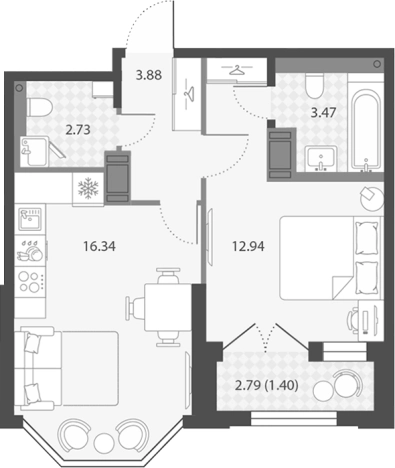 Купить двухкомнатную квартиру в новостройках в ЖК Цивилизация на Неве в Санкт-Петербурге. Вариант № 7851175, 0, площадь -  квм, цена 14001263 рублей