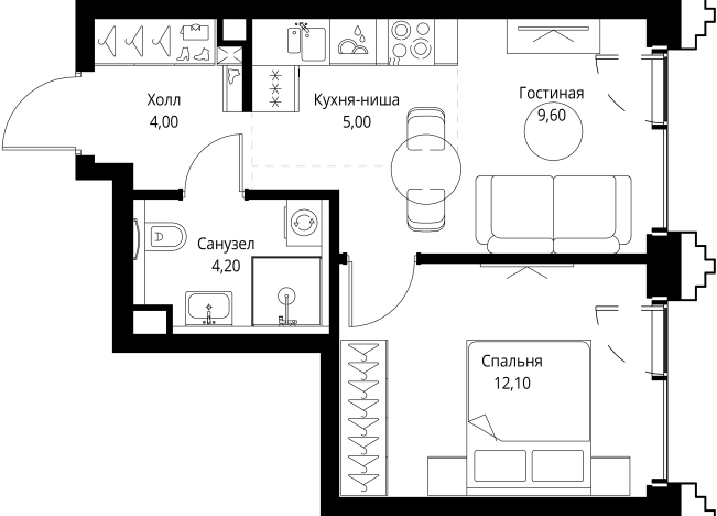 Купить однокомнатную квартиру в новостройках в ЖК SET в Москве. Вариант № 10349318, 0, площадь -  квм, цена 25773650 рублей