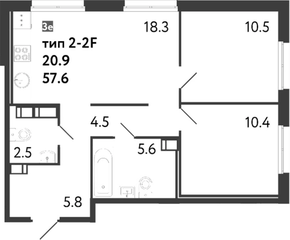 Купить трехкомнатную квартиру в новостройках у метро Проспект Просвещения в Санкт-Петербурге. Вариант № 8099835, 0, площадь -  квм, цена 17943638 рублей