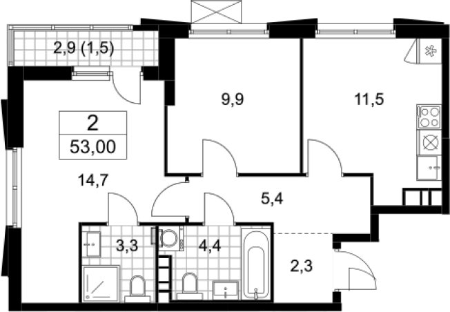 Купить квартиру в новостройках у метро Прокшино в Москве. Вариант № 3790604, 0, площадь -  квм, цена 14536903 рублей