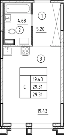 Купить Студию в ЖК Ассамблея в Санкт-Петербурге. Вариант № 6231427, 0, площадь -  квм, цена 12195891 рублей
