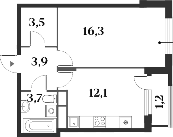 Купить однокомнатную квартиру в ЖК Миниполис 8 Кленов в Красногорске. Вариант № 142773, 0, площадь -  квм, цена 12211101 рублей
