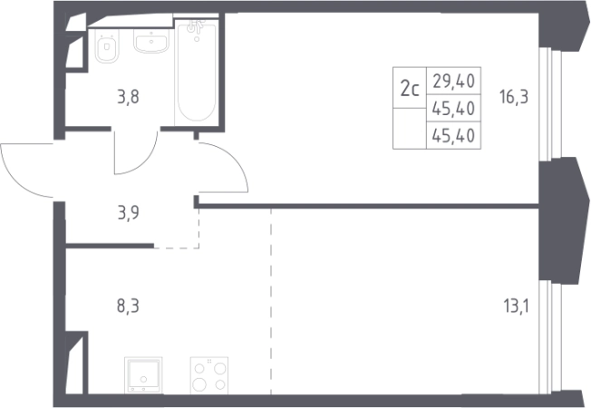 Купить двухкомнатную квартиру в Одинцове. Вариант № 3544515, 0, площадь -  квм, цена 21835266 рублей