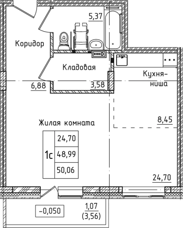 Купить Студию в Лобне. Вариант № 128965, 0, площадь -  квм, цена 7041625 рублей