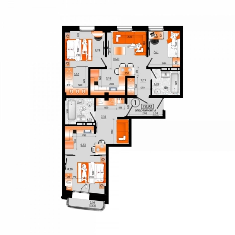 Купить трехкомнатную квартиру в Приморском крае. Вариант № 6056798, 0, площадь -  квм, цена 14917770 рублей