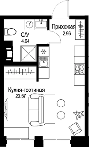 Купить Студию у метро Петроградская в Санкт-Петербурге. Вариант № 4829238, 0, площадь -  квм, цена 15493500 рублей