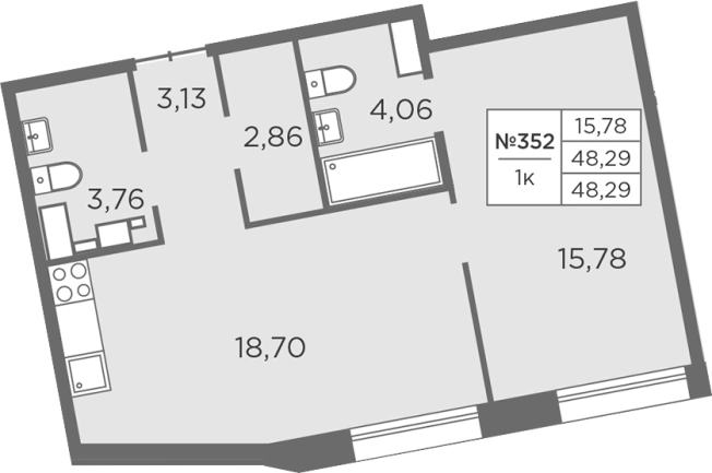 Купить двухкомнатную квартиру на улице набережная реки Карповки в Санкт-Петербурге. Вариант № 4037748, 0, площадь -  квм, цена 34704000 рублей