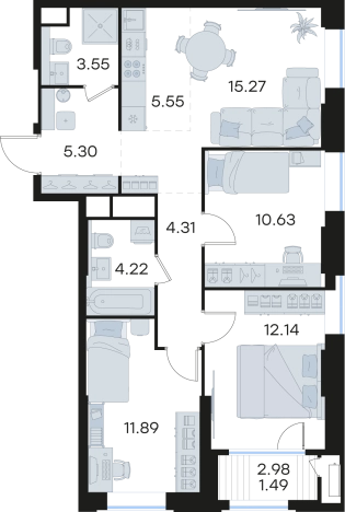 Купить трехкомнатную квартиру на улице Маршала Баграмяна в Нижнем Новгороде. Вариант № 10658947, 0, площадь - квм, цена 21729728 рублей