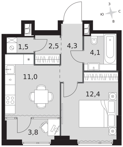 Купить однокомнатную квартиру в ЖК Sydney City в Москве. Вариант № 9507916, 0, площадь -  квм, цена 31470120 рублей