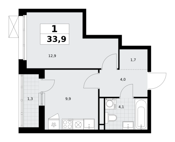Купить однокомнатную квартиру у метро Аэропорт Внуково в Москве. Вариант № 1341995, 0, площадь -  квм, цена 10303905 рублей