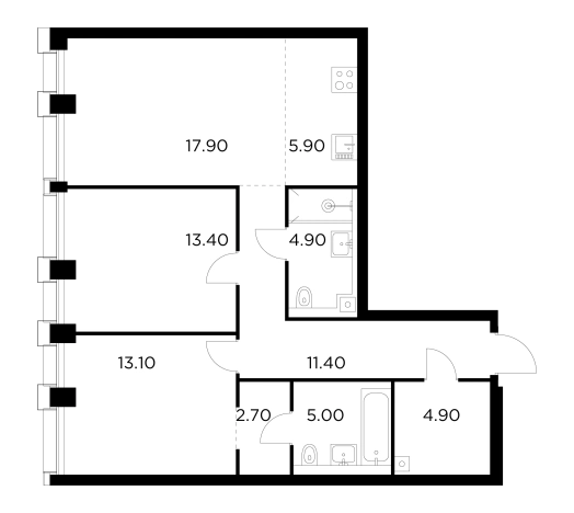 Купить квартиру в ЖК INJOY в Москве. Вариант № 9104342, 1, площадь -  квм, цена 31831600 рублей