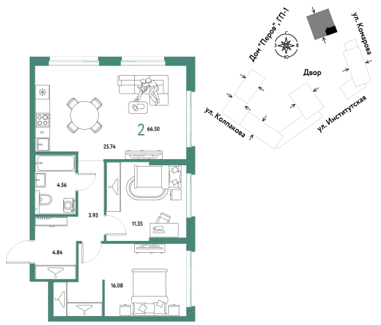 Купить двухкомнатную квартиру в ЖК Страна.Парковая в Мытищах. Вариант № 10440923, 0, площадь -  квм, цена 26706667 рублей