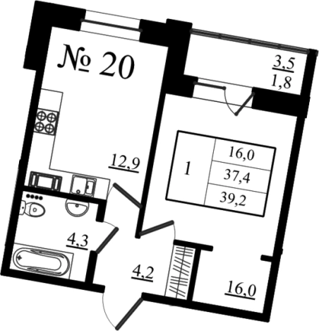 Купить квартиру в новостройках в Гатчине. Вариант № 7260209, 0, площадь -  квм, цена 6350400 рублей