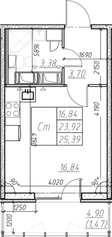 Купить Студию в новостройках на улице Оборонная в Мурине. Вариант № 6853362, 0, площадь - квм, цена 4294836 рублей