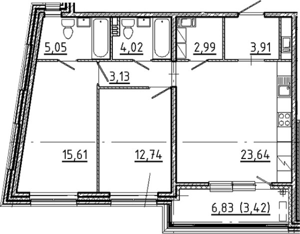 Купить трехкомнатную квартиру в районе Центральный в Санкт-Петербурге. Вариант № 5550688, 0, площадь -  квм, цена 37363299 рублей