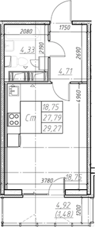 Купить Студию на улице Оборонная в Мурине. Вариант № 6851898, 0, площадь -  квм, цена 5779985 рублей