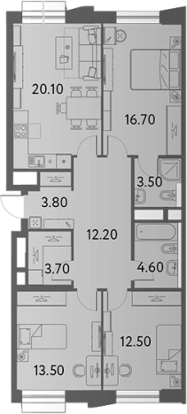 Купить многокомнатную квартиру в новостройках у метро Алексеевская в Москве. Вариант № 114583, 0, площадь - квм, цена 35758008 рублей