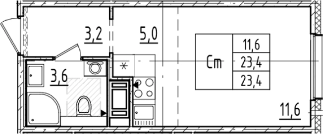 Купить Студию в новостройках в ЖК Большая Охта в Санкт-Петербурге. Вариант № 6243932, 0, площадь -  квм, цена 8091041 рублей
