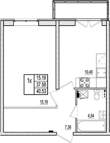 Купить однокомнатную квартиру в Коммунаре. Вариант № 6963995, 0, площадь -  квм, цена 5307480 рублей