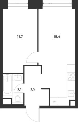 Купить однокомнатную квартиру в новостройках в районе Текстильщики в Москве. Вариант № 154984, 0, площадь -  квм, цена 17923740 рублей