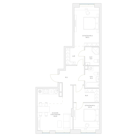 Купить трехкомнатную квартиру в ЖК Детали в Москве. Вариант № 9325979, 0, площадь -  квм, цена 17495187 рублей