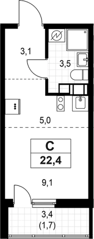 Купить Студию в ЖК А101 Лаголово в Ленинградской области. Вариант № 8924804, 0, площадь -  квм, цена 4766048 рублей
