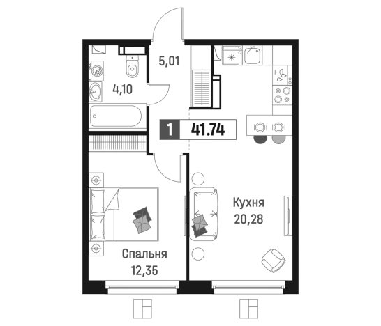 Купить двухкомнатную квартиру в новостройках в ЖК Максималист в Мурине. Вариант № 6867922, 0, площадь -  квм, цена 7915438 рублей