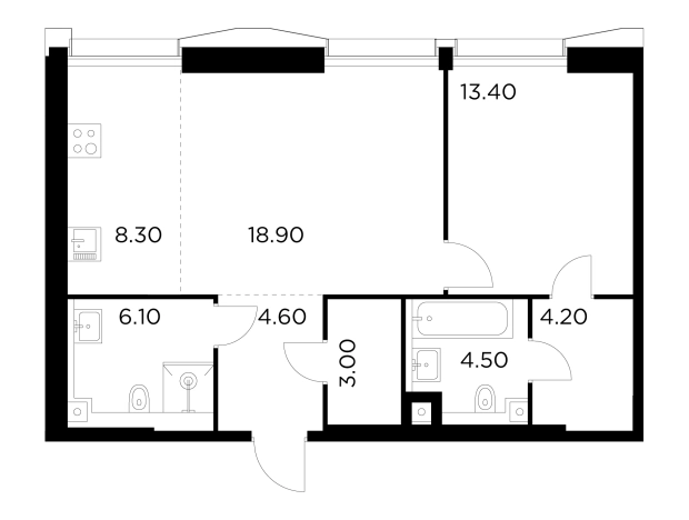 Купить двухкомнатную квартиру у метро Балтийская в Москве. Вариант № 9104267, 1, площадь -  квм, цена 33280800 рублей