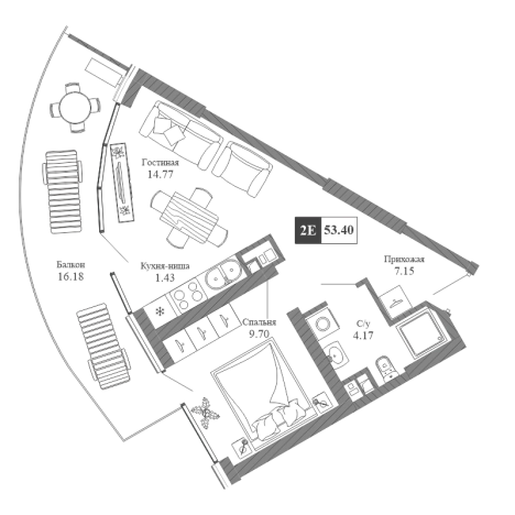 Купить двухкомнатную квартиру в новостройках в Республике Крым. Вариант № 155848, 0, площадь -  квм, цена 18438168 рублей
