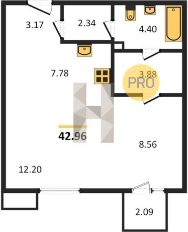 Купить Студию в Микрорайоне 2-й, Северо-Западный жилой район в Ижевске. Вариант № 62317, 0, площадь -  квм, цена 4650000 рублей