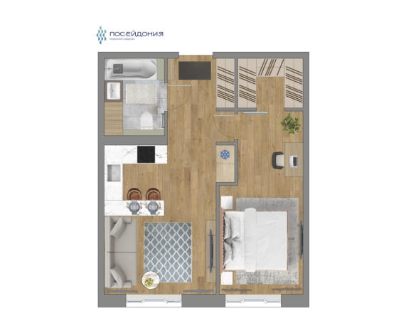 Купить однокомнатную квартиру в ЖК Посейдония в Владивостоке. Вариант № 4119820, 1, площадь -  квм, цена 10198440 рублей