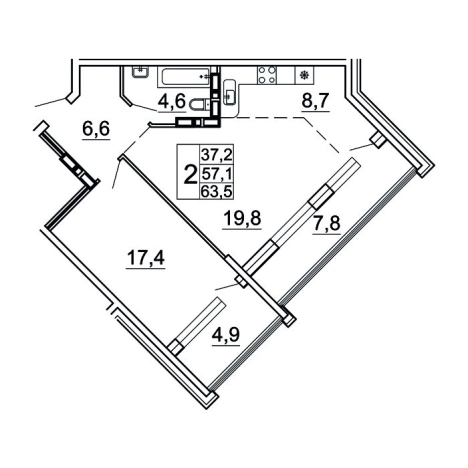 Купить двухкомнатную квартиру в новостройках в ЖК Сингапур в Владивостоке. Вариант № 9417179, 0, площадь -  квм, цена 11909313 рублей