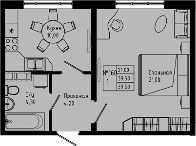 Купить однокомнатную квартиру в Коммунаре. Вариант № 8472643, 0, площадь -  квм, цена 4661000 рублей