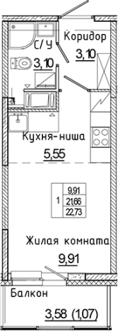 Купить квартиру в ЖК Аквилон Янино в Ленинградской области. Вариант № 6227020, 0, площадь -  квм, цена 3446107 рублей