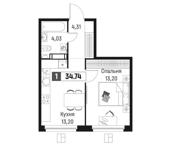 Купить квартиру в новостройках в ЖК Максималист в Мурине. Вариант № 6867538, 0, площадь -  квм, цена 6706244 рублей