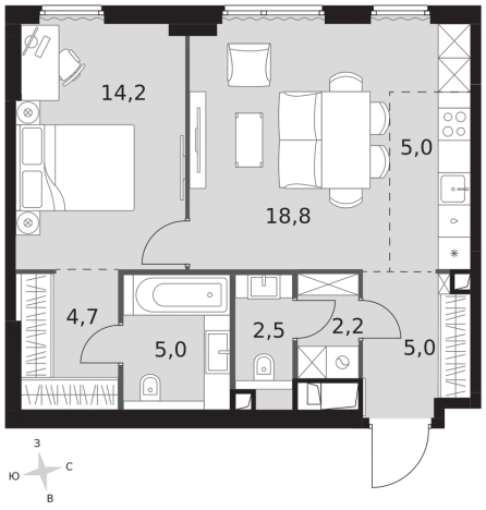 Купить двухкомнатную квартиру у метро Хорошево в Москве. Вариант № 9507952, 0, площадь -  квм, цена 41356700 рублей