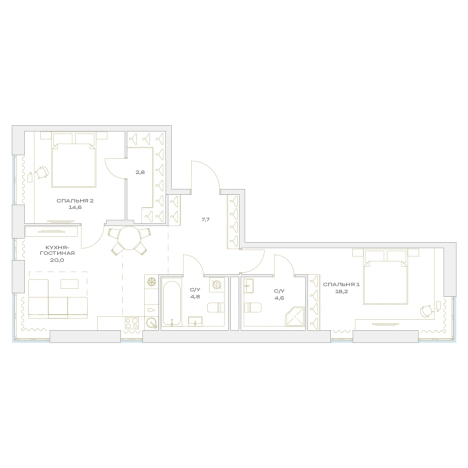 Купить трехкомнатную квартиру в ЖК Детали в Москве. Вариант № 879745, 0, площадь -  квм, цена 19946665 рублей