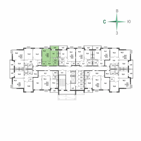 Купить однокомнатную квартиру в Микрорайоне Южный, Ковров в Коврове. Вариант № 2731698, 4, площадь -  квм, цена 4431050 рублей