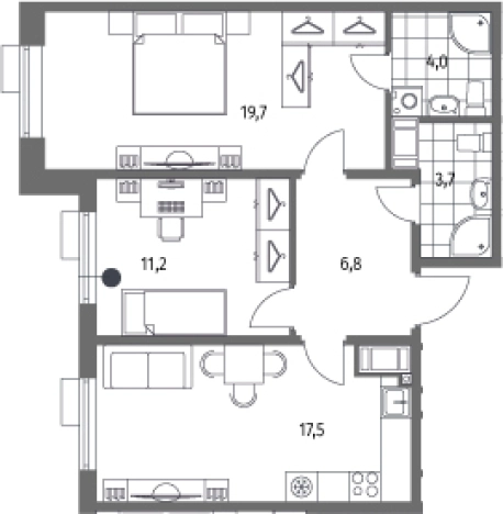 Купить трехкомнатную квартиру в ЖК Парусная 1 в Санкт-Петербурге. Вариант № 7265895, 0, площадь -  квм, цена 22319000 рублей