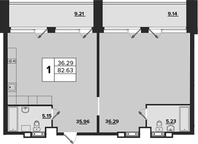 Купить двухкомнатную квартиру на улице Приморское шоссе в Санкт-Петербурге. Вариант № 89111, 0, площадь -  квм, цена 76403200 рублей