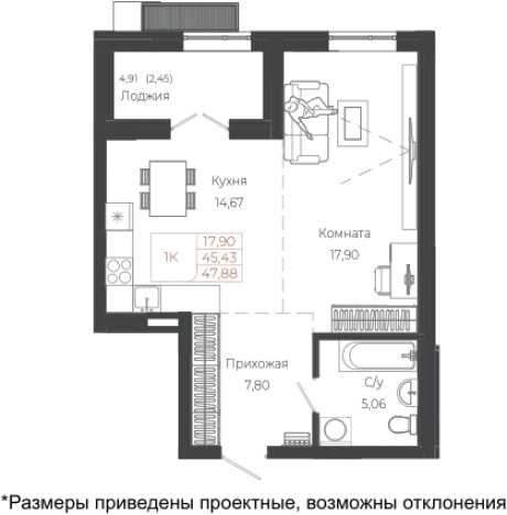 Купить однокомнатную квартиру на улице Целинная в Алтайском крае. Вариант № 7629950, 0, площадь - квм, цена 12113640 рублей