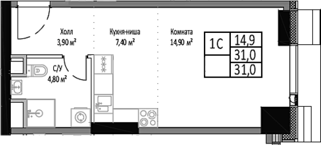 Купить Студию в СВАО в Москве. Вариант № 123332, 0, площадь -  квм, цена 9300000 рублей