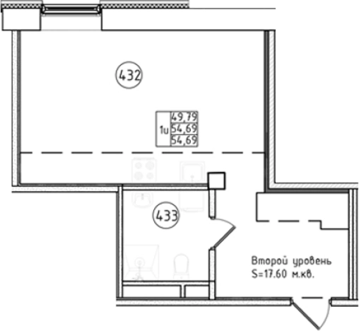 . Вариант № 6230477, 0, площадь - 58.8 квм, цена 13818000 рублей