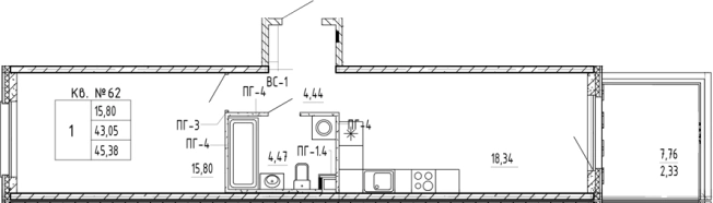 Купить однокомнатную квартиру в новостройках у метро Звёздная в Санкт-Петербурге. Вариант № 5586317, 0, площадь -  квм, цена 8939860 рублей