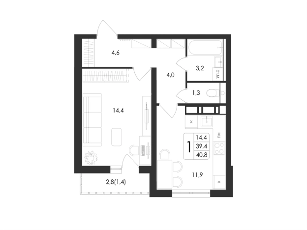 Купить квартиру в Воронеже. Вариант № 8687573, 0, площадь -  квм, цена 7313278 рублей
