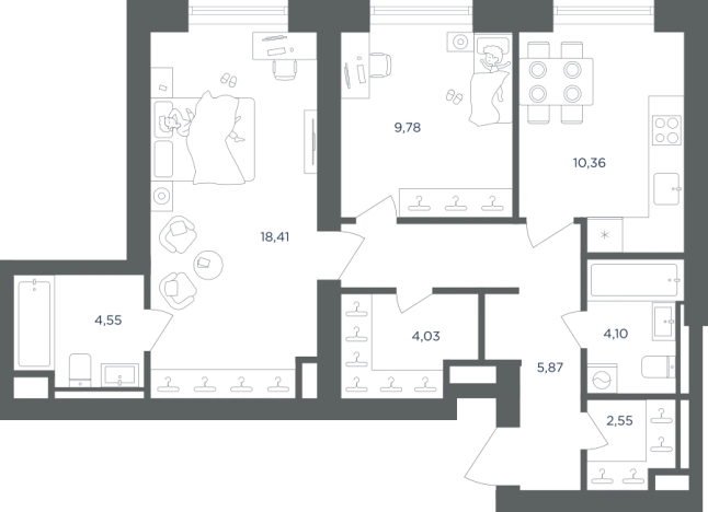 Купить квартиру у метро Печатники в Москве. Вариант № 1225439, 0, площадь - квм, цена 24355083 рублей