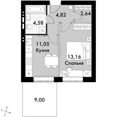 Купить однокомнатную квартиру в Одинцове. Вариант № 99526, 0, площадь -  квм, цена 9780202 рублей