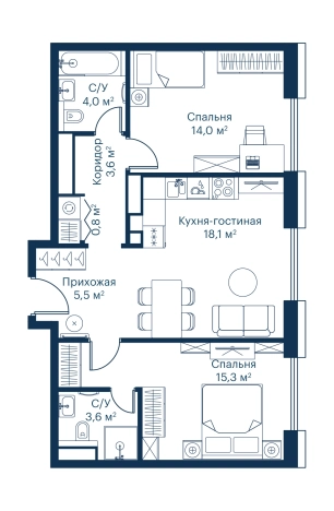 Купить двухкомнатную квартиру у метро Мякинино в Москве. Вариант № 140237, 0, площадь -  квм, цена 40737221 рублей