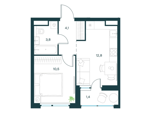. Вариант № 150957, 0, площадь - 32.6 квм, цена 19204062 рублей