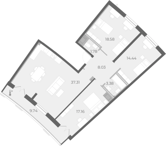 Купить многокомнатную квартиру в новостройках в ЖК Морская набережная в Санкт-Петербурге. Вариант № 9148330, 0, площадь -  квм, цена 37562730 рублей